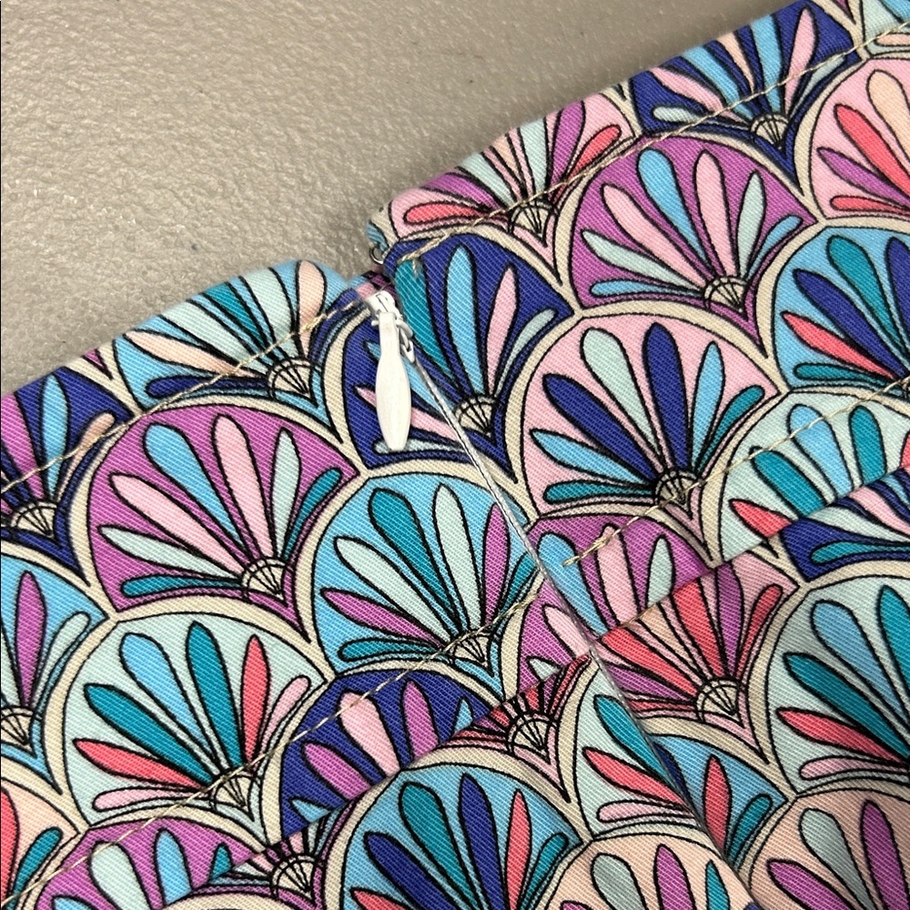 Talbots Multicolor Fan Pattern Straight Skirt Zip… - image 3